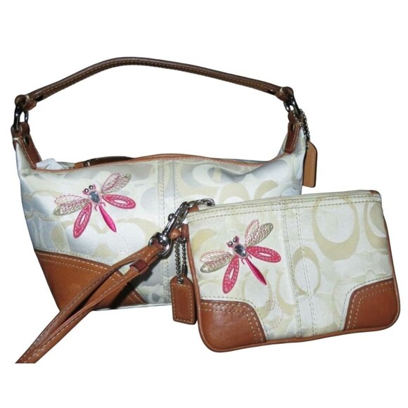 Coach Limited Edition Dragonfly & Lexi Bag with matching Baguette Wristlet Sets - Picture 1 of 12